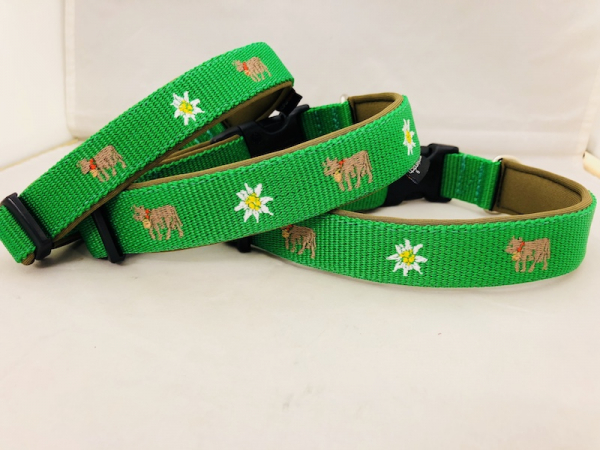 Appenzeller Halsband "Seealp Kuh Edelweiss"